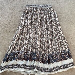 Max Studio Brown and Blue Patterned Skirt